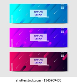Vector vibrant gradient and modern futuristic background template in blue, violet, purple, red color. Suitable for social media, web, blog, website, headline and header business banner design. 