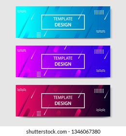 Vector vibrant gradient and modern futuristic background template in blue, violet, purple, red color. Suitable for social media, web, blog, website, headline and header business banner design. 