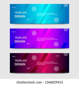 Vector vibrant gradient and modern futuristic background template in blue, violet, purple, red color. Suitable for social media, web, blog, website, headline and header business banner design. 