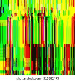 vector vibrant green red yellow color stripes modern abstract digital glitch graphic design damaged data file background