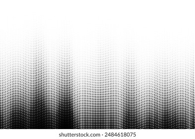 Vector vibrant halftone  tonal  wavy pattern. Pointillist liquid flow modern background design.