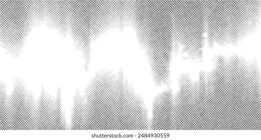 Vector vibrant halftone tonal wavy pattern. Pointillist liquid flow modern background design ilustrasi vektor eps 10