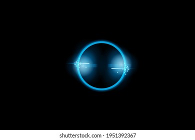 Vector Vibrant Neon Circle with Glow. Modern Round Frame with Empty Space for Text. Abstract Bright Neon Loop with Transparency. Colorful Shine, Flare. Illustration for Advertising, Banner, Card.