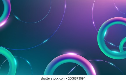 Vector Vibrant Neon Circle with Glow