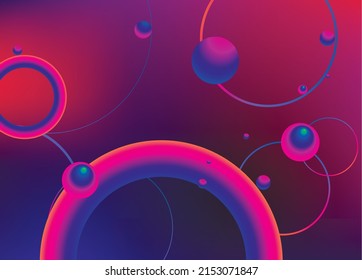Vector Vibrant Neon Circle with Glow. Modern Round Frame with Empty Space for Text. Abstract Bright Neon Loop with Transparency. Colorful Shine, Flare. Illustration for Advertising, Banner, Card.