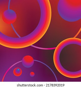 Vector Vibrant Neon Circle with Glow. Modern Round Frame with Empty Space for Text. Abstract Bright Neon Loop with Transparency. Colorful Shine, Flare. Illustration for Advertising, Banner, Card.