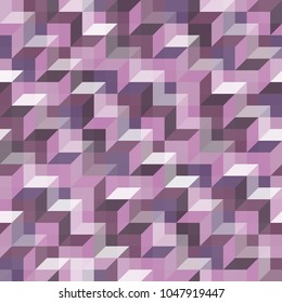 Vector vibrant polygon background. Digital geometric abstraction with boxes. Seamless pattern. Cube cell.