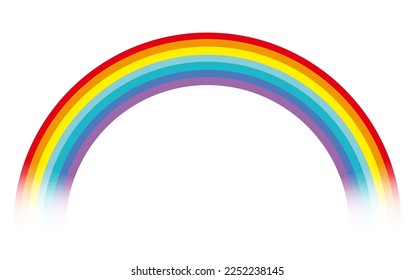 Vector Vibrant Rainbow Illustration Isolated On A White Background.