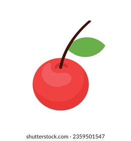 Vector vibrant red cherry isolated vector.