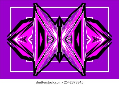 Vector Vibrante Diseño gráfico simétrico, fondo abstracto, con patrones de línea únicos y combinaciones de colores brillantes que dan entusiasmo