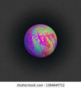 vector vibrant various colors ball modern art graphic spheric design element glitch abstract digital damaged data file error on transparent dark background
