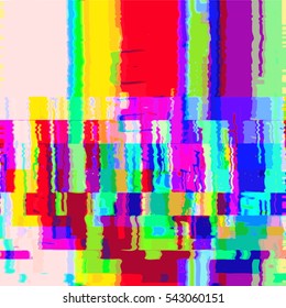 vector vibrant various rgb color warped stripes modern abstract digital glitch graphic design damaged data file background
