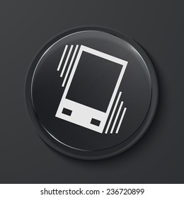 Vector vibration modern black glass circle icon. Eps10