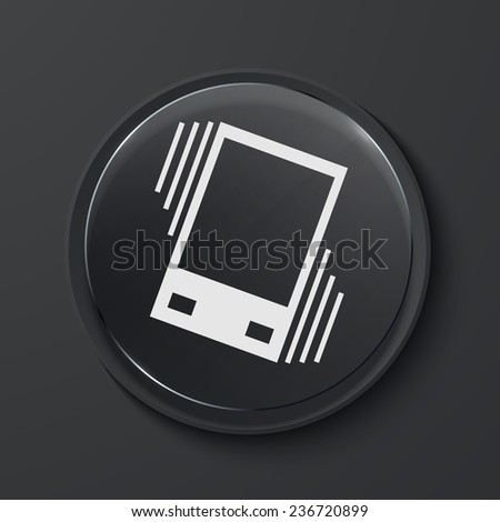 Vector vibration modern black glass circle icon. Eps10