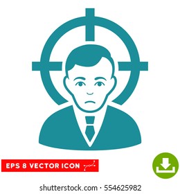 Vector Victim Businessman EPS vector icon. Illustration style is flat iconic soft blue symbol on a transparent background.