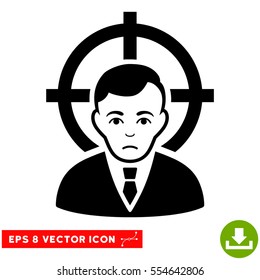 Vector Victim Businessman EPS Vector Icon. Illustration Style Is Flat Iconic Black Symbol On A Transparent Background.