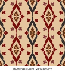 vector, Victorian Damask Pattern, Cream brown, pastel tones, Luxury, Seamless, Oriental Ethnic, Traditional, Aztec Abstract, Design for Surface, Fabric, Clothing, Textiles and Decor.