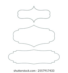 vector Victorian design frame elements set modern minimalistic doodle