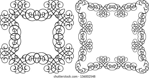 Vector Victorian Ornament Frame Set