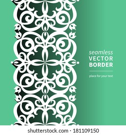 Vector Victorian ornamental border in flat design style. Ornate element for design. Toolkit for designer. It can be used for decorating of wedding invitations, cards, decoration for bags and clothes.
