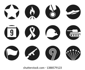 Vector Victory day icons set