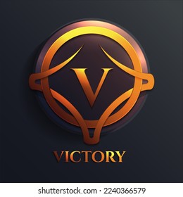 Vector victory esport illustration logo	
