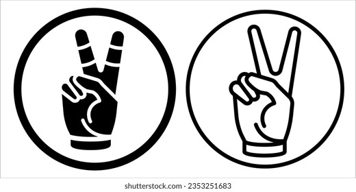 VECTOR VICTORY ICON IN STROKE AND FILL VERSION