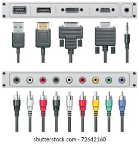 Vector video and audio connectors