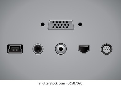 Vector video and audio connectors