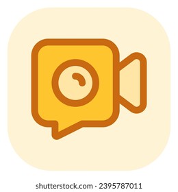 Vector video call, video camera icon. Perfect for app and web interfaces, infographics, presentations, marketing, etc.