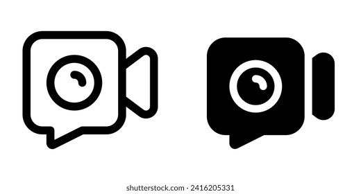 Vector video call, video camera icon. Perfect for app and web interfaces, infographics, presentations, marketing, etc.