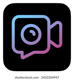 Vector video call, video camera icon. Perfect for app and web interfaces, infographics, presentations, marketing, etc.