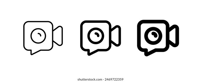 Vector video call, video camera icon. Perfect for app and web interfaces, infographics, presentations, marketing, etc.