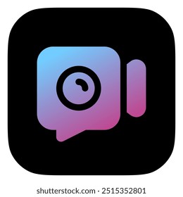 Vector video call, video camera icon. Perfect for app and web interfaces, infographics, presentations, marketing, etc.