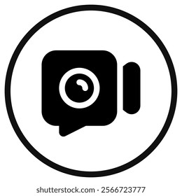 Vector video call, video camera icon. Perfect for app and web interfaces, infographics, presentations, marketing, etc.