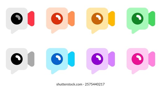 Vector video call, video camera icon. Perfect for app and web interfaces, infographics, presentations, marketing, etc.