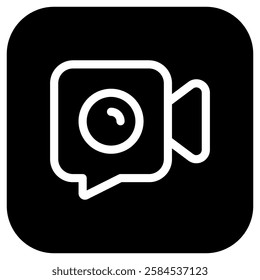 Vector video call, video camera icon. Perfect for app and web interfaces, infographics, presentations, marketing, etc.
