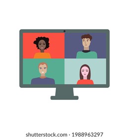 Ilustración simple de videollamadas