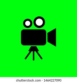 vector video camera icon. camera icon. green