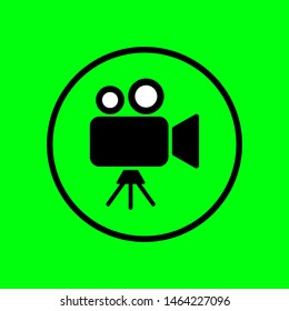 vector video camera icon. camera icon. green