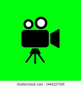 Vector Video Camera Icon. Camera Icon. Green