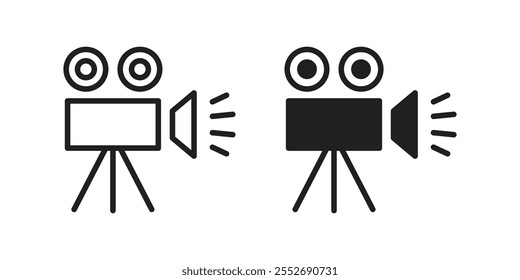 Vector Video Camera Icon Set. Movie Camera Icons. Camera Symbols