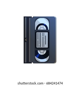 Vector video cassette on the white background