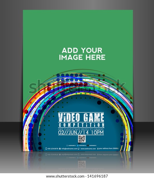 vector video game brochure flyer magazine stock vector video game cover template