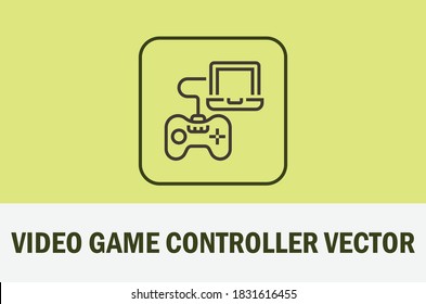 Vector of video game controller icon isolated on pastel color background. For designer.