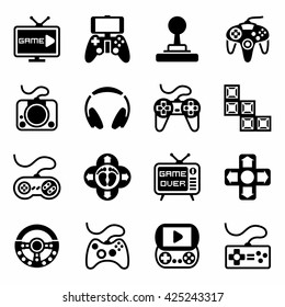 Vector Video game icon set