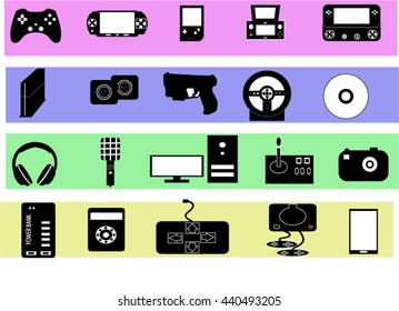 Vector Video game icon set