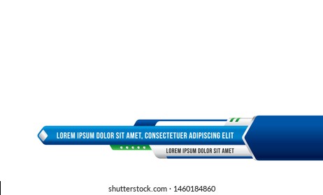 Vector video headline title or television news bar design template isolated on white background