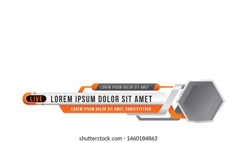 Vector video headline title or television news bar design template isolated on white background