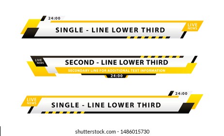 白い背景にベクター画像の見出しタイトルまたはテレビのニュースバーデザインテンプレート のベクター画像素材 ロイヤリティフリー